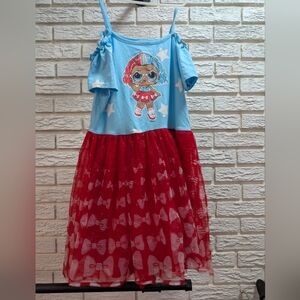 Red and Blue Graphic Dress